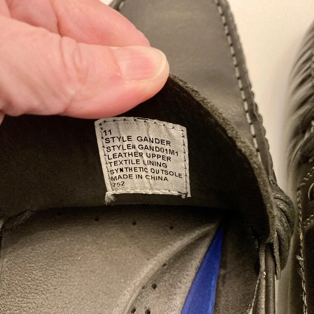 Steve Madden Gander Driving Moccasins Shoes Black Leather‎ Mens 11 EUC